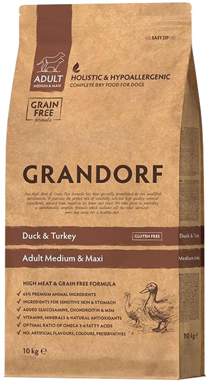 

Сухой корм для собак Grandorf Medium & Maxi Breeds Duck & Turkey (с уткой и индейкой) 10 кг