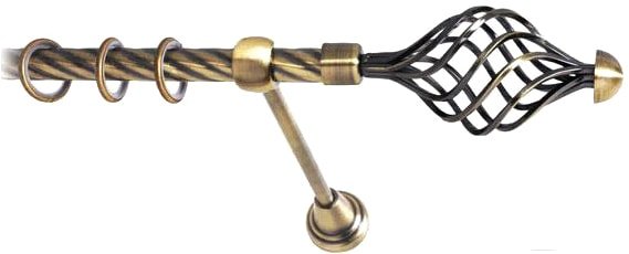 

Карниз для штор Lm Decor Вираж (антик, витая, 2м 25мм, 1 ряд)