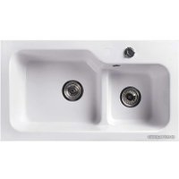 Кухонная мойка Belux SG-REC-DUO 8045-01 (белый кварц)