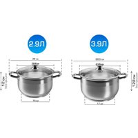 Набор кастрюль AQRA PT1-4
