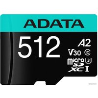 Карта памяти ADATA Premier Pro AUSDX512GUI3V30SA2-RA1 microSDXC 512GB (с адаптером)