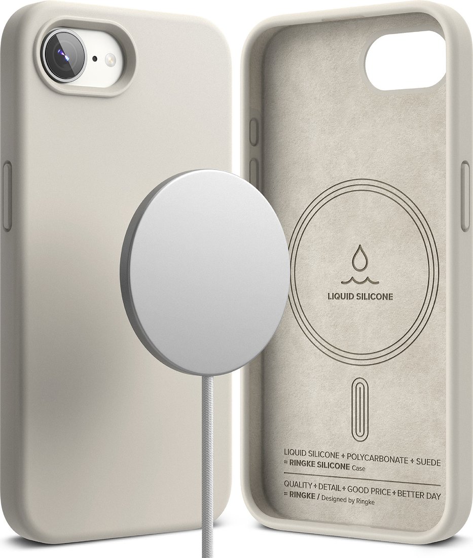 

Чехол для телефона Ringke Silicone Magnetic для iPhone 17e/16e (Stone)