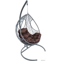 Подвесное кресло M-Group Долька 11150305 (серый ротанг/коричневая подушка)