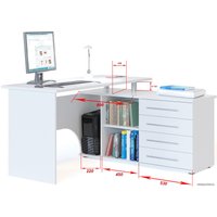 Стол Сокол КСТ-109 правый (дуб сонома/белый)