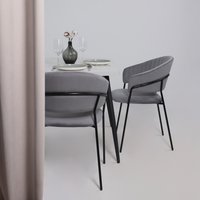 Стул с подлокотниками Алвест AV 433 (темно-серый бархат H-15/черный)