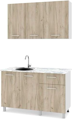 Готовая кухня Modern Ника Н13 (белый/серый дуб)