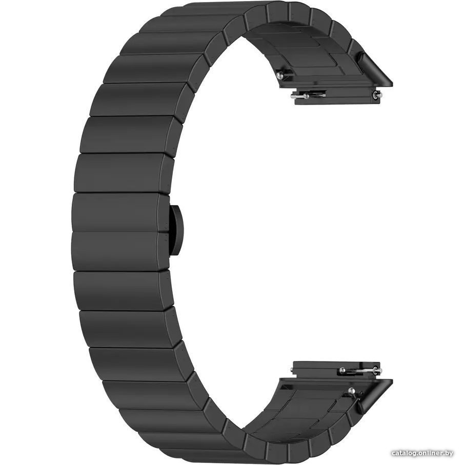 Браслет Rumi Snake металлический блочный для Huawei Band 7 (черный)