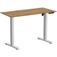 Стол WellDesk Basic 1300x675х18 с электроприводом (белый/дуб канзас коричневый)