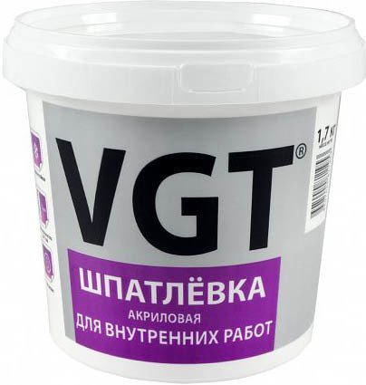 

Шпатлевка VGT Для внутренних работ (1.7 кг)