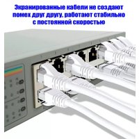 Кабель USBTOP RJ45 - RJ45 FTP CAT-7 (1 м, белый)