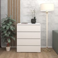 Комод Кортекс-мебель Бари 80 4ш (белый/белый/белый)