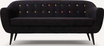 Диван Divan Роттердам-3 Velvet Black 85421 (черный)