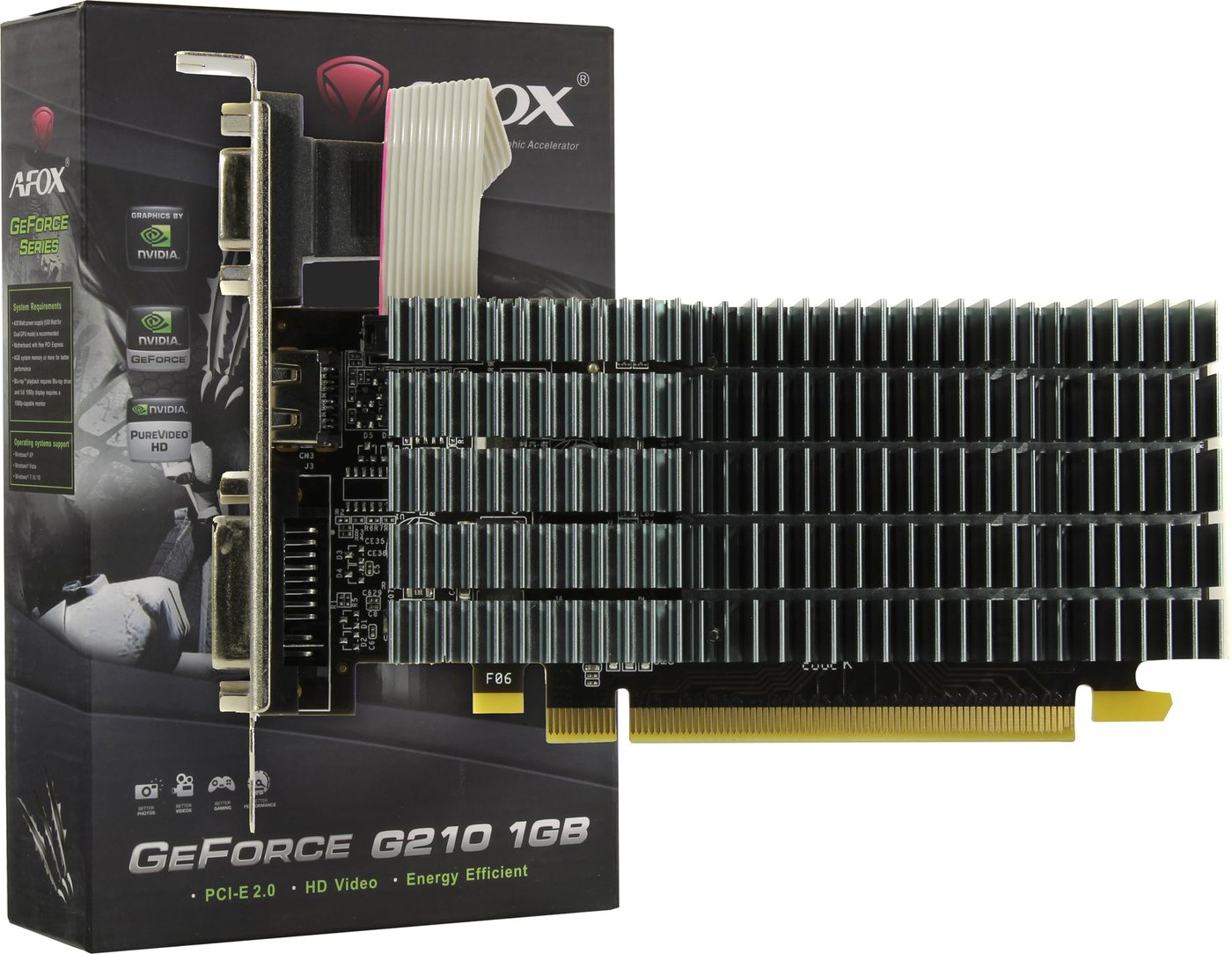 

Видеокарта AFOX GeForce GT 210 1GB DDR2 AF210-1024D2LG2