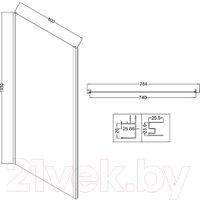 Душевая стенка Niagara Nova NG-A80GR-34 80х195 (графит/прозрачное стекло)