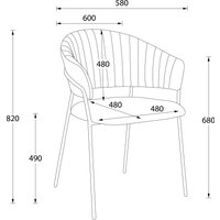 Стул с подлокотниками Алвест AV 433 (светло-коричневый бархат H-61/белый)