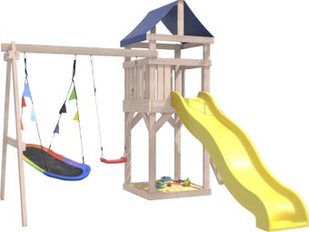 Игровой комплекс National Tree Company С качелями лодочка IgroWoods ДКНП-7 (не окрашен)