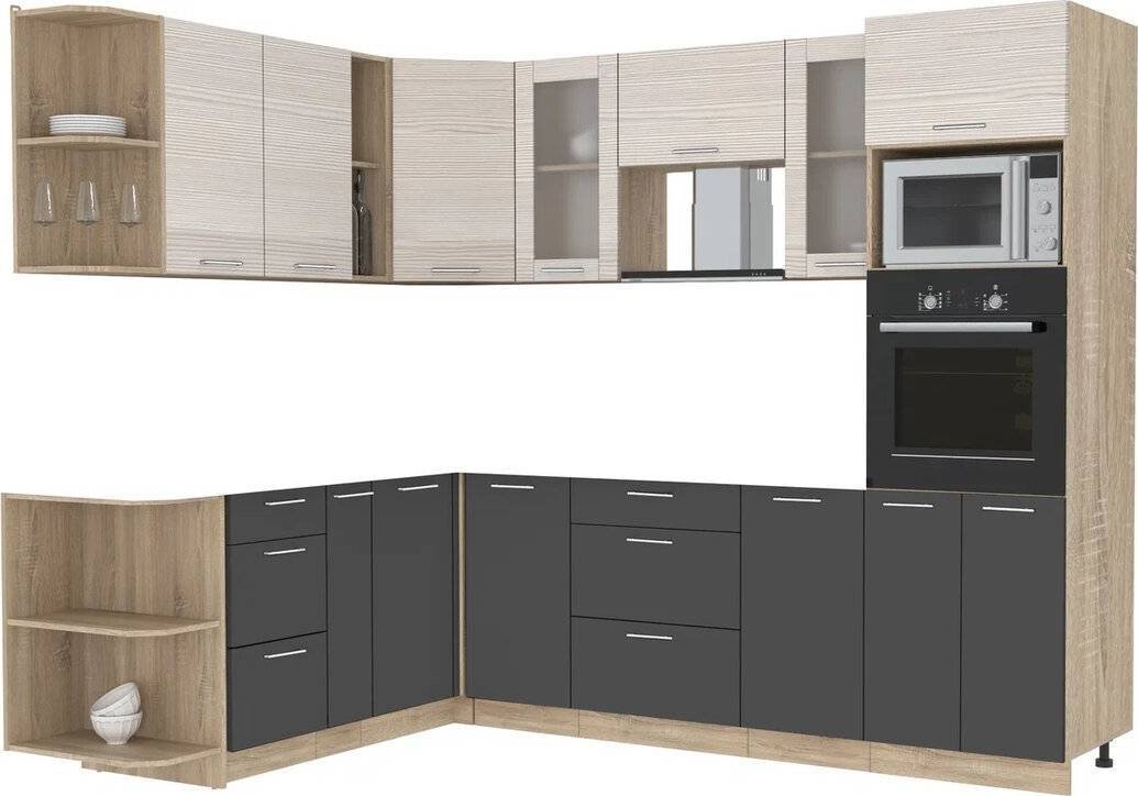 

Готовая кухня Интерлиния Мила 1.88x2.6 левая без столешницы (вудлайн кремовый/антрацит)