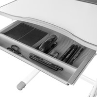 Ученический стол Anatomica Ara с подставкой для книг и выдвижным органайзером (белый/серый)