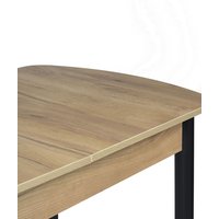 Кухонный стол ВВР Раздвижной (дуб крафт золотой/черный прямой, ЛДСП)