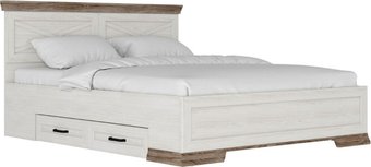 Кровать Black Red White Marselle LOZ160х200 с ящиками (ясень снежный/дуб сонома темный/ясень снежный)
