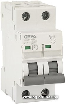 Выключатель автоматический GEYA GYM8 2P 16А C 4.5кА GYM82P16C