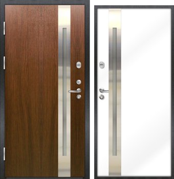 Металлическая дверь NORD DOORS Норд 70 НС-18Н21Ч32-Л (левый, каштан/белый)