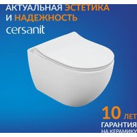 Унитаз подвесной Cersanit Brasko Slim 64824 + Aqua Prime М 50 68179 с кнопкой Corner 64077 (кнопка белый)