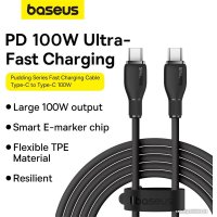 Кабель Baseus Pudding Series Fast Charging Cable 100W USB Type-C - USB Type-C (2 м, черный)