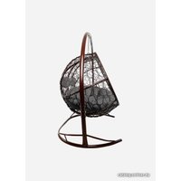 Подвесной диван M-Group Лежебока 11180209 (с коричневым ротангом/серая подушка)