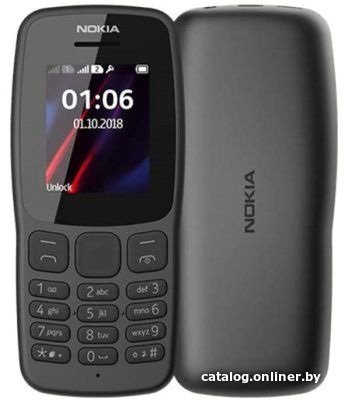Кнопочный телефон Nokia 106 (2018) TA-1114 (темно-серый)