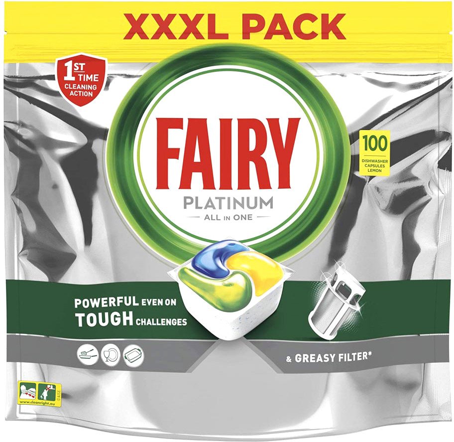 

Капсулы для посудомоечной машины Fairy Platinum Lemon All in 1 (100 шт)