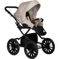 Универсальная коляска Indigo Mio ECO Plus 14" (2 в 1, 02/светло-бежевая кожа)