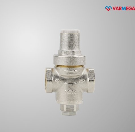 Запорная арматура Varmega Редуктор давления 1/2, PN16, поршневой, с присоединением к манометру VM12501