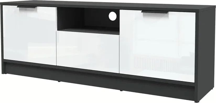 Тумба Интерлиния ТВ Концепт КТ-ТВ3-50 Глосс (антрацит/белый глянец)
