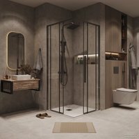 Душевой уголок Grossman Galaxy 80x80x195 300.K33.01.8080.42.00 (графит сатин/стекло прозрачное) в Орше