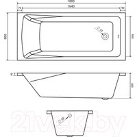 Ванна Lauter Aurora 180x80 21010080 (с ножками)