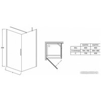 Душевая дверь Jacob Delafon Contra E22T81-GA