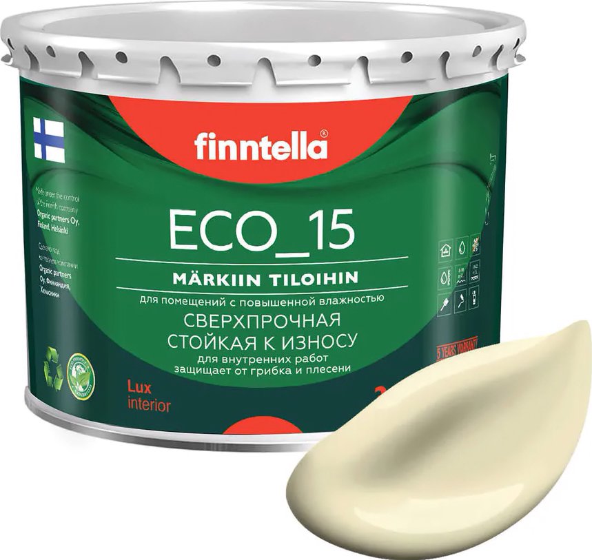 

Краска Finntella Eco 15 Ivory F-10-1-3-FL120 2.7 л (светло-желтый)