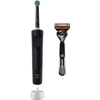 Электрическая зубная щетка Oral-B Vitality Pro D103.413.3 Cross Action Protect X Clean Black + бритва Gillette Fusion ProGlide Flexball