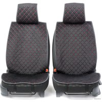 Накидка на автомобильное сидение Car Performance CUS-1012 BK/RD (алькантара, черный/красный)