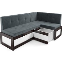 Угловой диван Мебель-АРС Нотис 211х82х135.5 см M11-28-5 (велюр серо-синий HB-178/26)