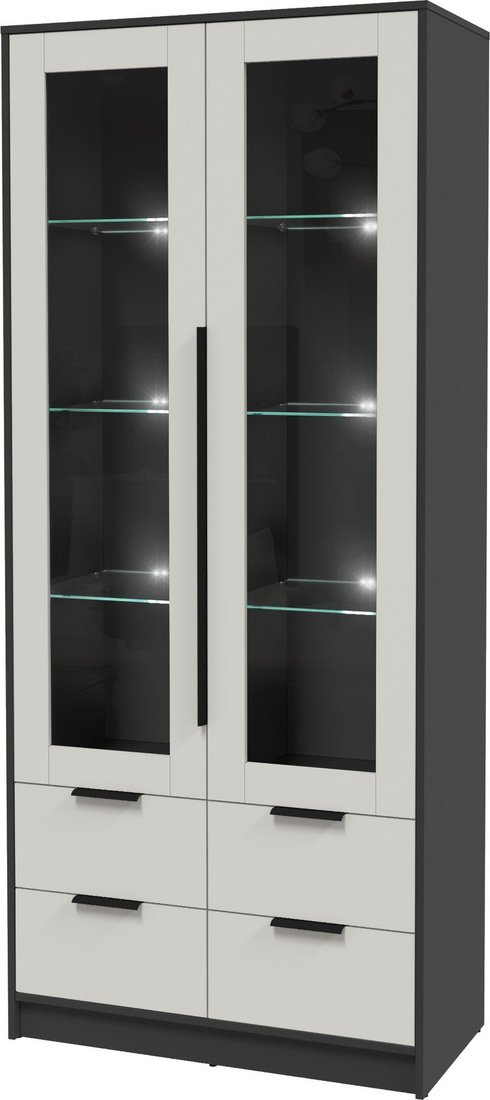 

Шкаф-витрина Интерлиния Концепт КТ-ШВ2 с подсветкой (персидский жемчуг/антрацит)