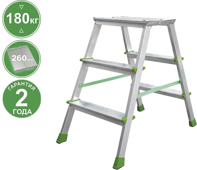 

Лестница-стремянка Новая высота NV 212 с увеличенной площадкой 2x3 ступеней