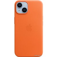Чехол для телефона Apple MagSafe Leather Case для iPhone 14 (оранжевый)