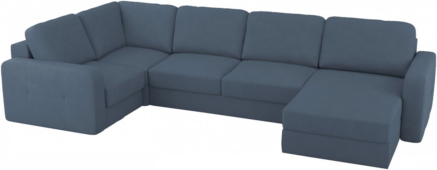 

П-образный диван Mio Tesoro Aurora компл.3 правый (Velutto 48 синий)