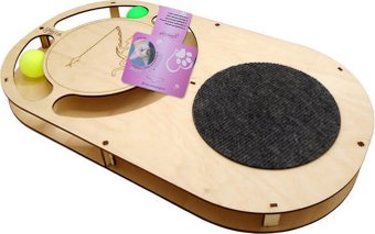 Игрушка для кошек Glory Life Овал с шариками и площадкой из ковра 147263