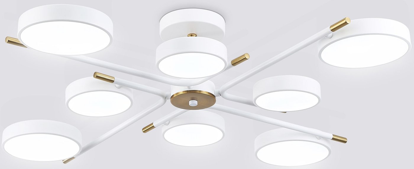 

Подвесная люстра Ambrella FL516338/8 WH/CP (белый/медь)