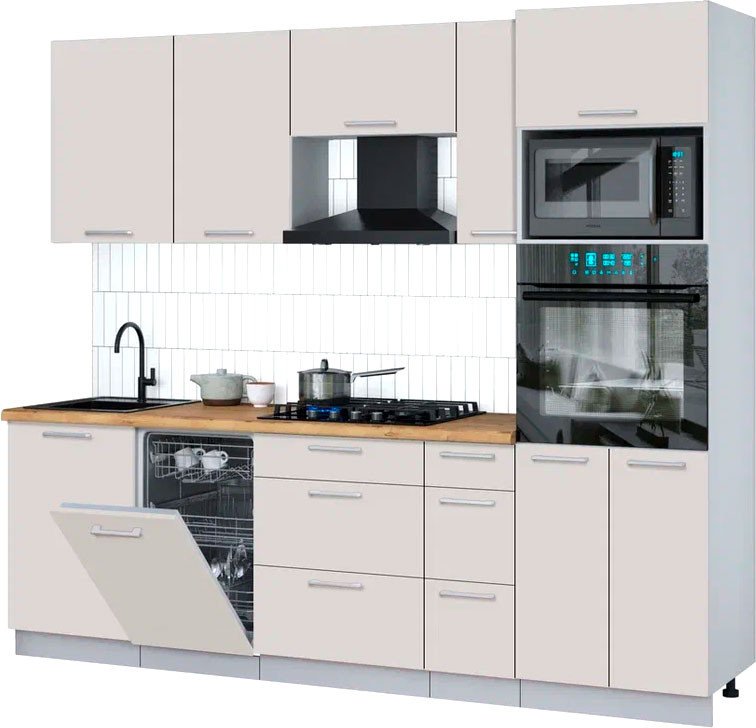 

Готовая кухня Интерлиния Мила Gloss 2.45-ПМ3 (кашемир/кашемир/дуб бунратти)