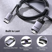 Кабель Ugreen DP115 80397 DisplayPort - HDMI (2 м, черный)