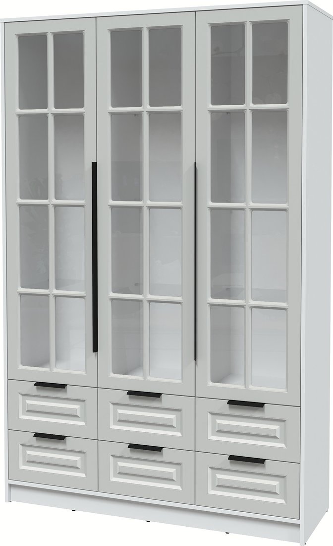 

Шкаф-витрина Интерлиния Концепт КТ-ШВ3 Деко (белый платинум/грей)